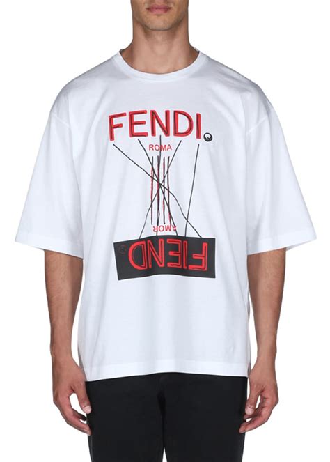 fendi logo t shirt mens|fendi fiend t shirt.